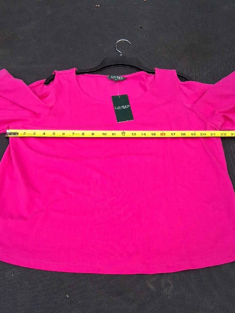 Lauren Ralph Lauren Raspberry Cold-Shoulder Scoop Neck Top - Picture 8 of 15